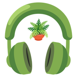 Headphone and Potted plant