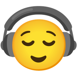 Headphone and Relieved face