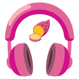 Headphone and Roasted sweet potato