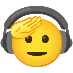 Headphone and Saluting face