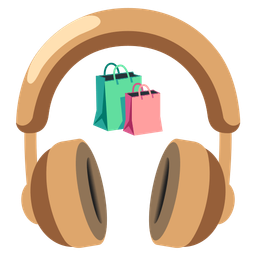 Headphone and Shopping bags