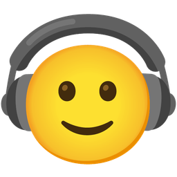 Headphone and Slightly smiling face