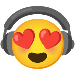 Headphone and Smiling face with heart-eyes