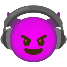 Headphone and Smiling face with horns
