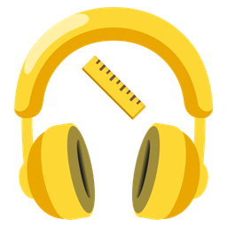 Headphone and Straight ruler