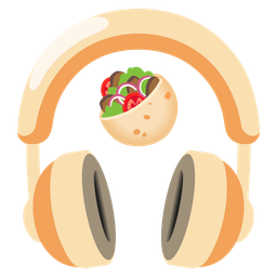 Headphone and Stuffed flatbread