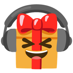 Headphone and Wrapped gift