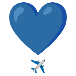 heart exclamation and airplane