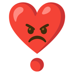 Heart exclamation and Angry face
