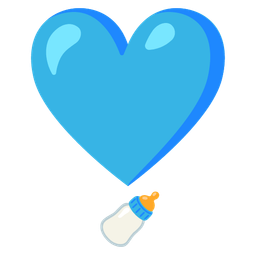 heart exclamation and baby bottle