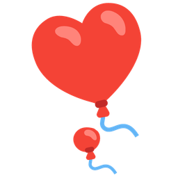 heart exclamation and balloon