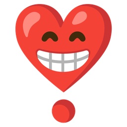 Heart exclamation and Beaming face with smiling eyes