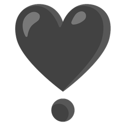 heart exclamation and black heart