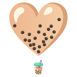 heart exclamation and bubble tea
