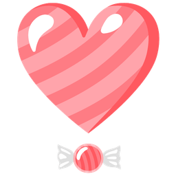 heart exclamation and candy