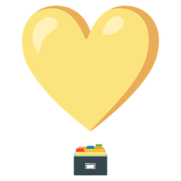 heart exclamation and card file box