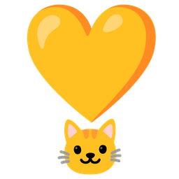 heart exclamation and cat face