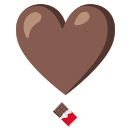 heart exclamation and chocolate bar