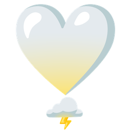 heart exclamation and cloud with lightning