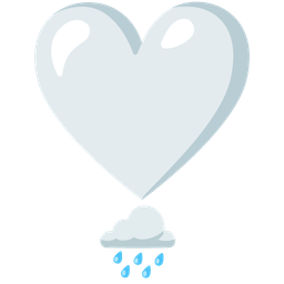 heart exclamation and cloud with rain