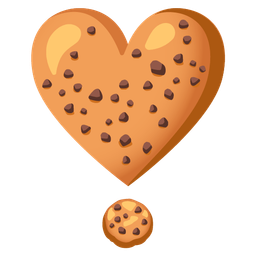 heart exclamation and cookie