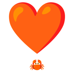 heart exclamation and crab