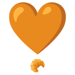 heart exclamation and croissant