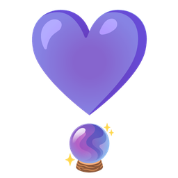 heart exclamation and crystal ball