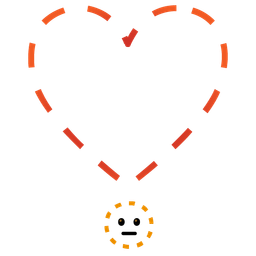 heart exclamation and dotted line face