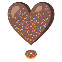 heart exclamation and doughnut