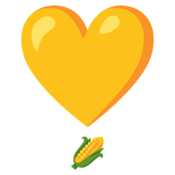 heart exclamation and ear of corn