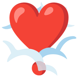heart exclamation and face in clouds
