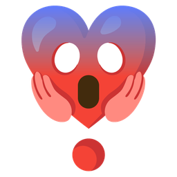 Heart exclamation and Face screaming in fear