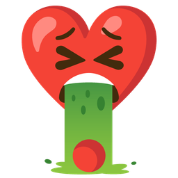 Heart exclamation and Face vomiting