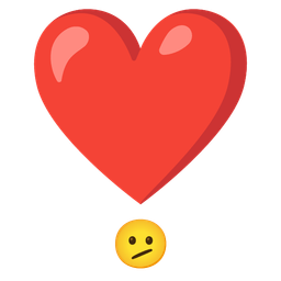 Heart exclamation and Face with diagonal mouth