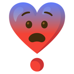 Heart exclamation and Fearful face