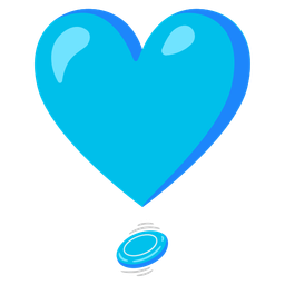 heart exclamation and flying disc