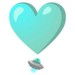 heart exclamation and flying saucer