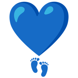 heart exclamation and footprints