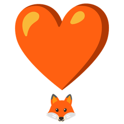 heart exclamation and fox