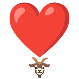 heart exclamation and goat