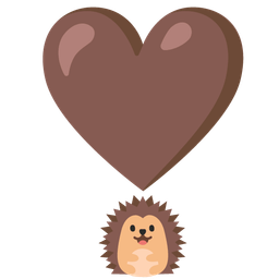 heart exclamation and hedgehog