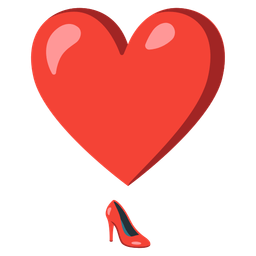 Heart exclamation and High-heeled shoe