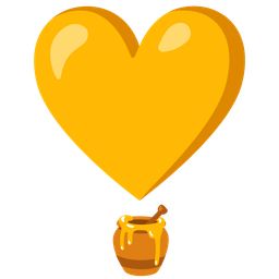 heart exclamation and honey pot
