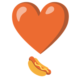 Heart exclamation and Hot dog