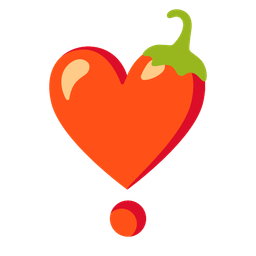 heart exclamation and hot pepper