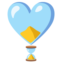 heart exclamation and hourglass done