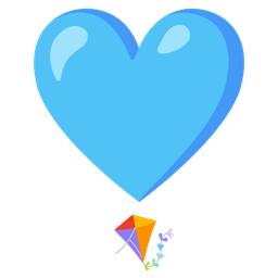 heart exclamation and kite