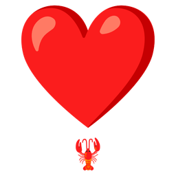 heart exclamation and lobster