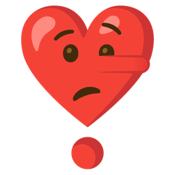 heart exclamation and lying face